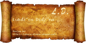 Lukács Diána névjegykártya